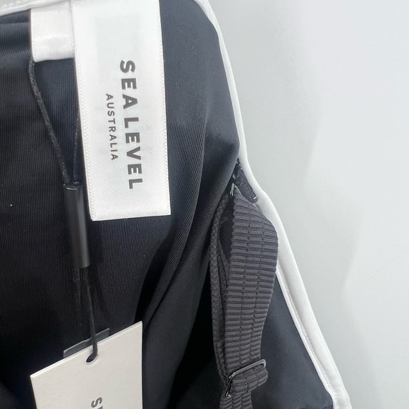 Sea Level Elite Plunge Contrast Black White Striped One Piece Swimsuit - Picture 4 of 7